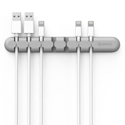 Selbstklebender Kabelhalter - organisiert bis zu 7 Kabel von 5mm Dicke - Grau