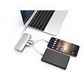 Orico Hub multifonctionnel USB3.0 Type-C en aluminium - Alimentation - 4K HDMI - 2 x USB3.0 Type-A - Lecteur de carte SD / TF - argent