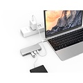 Orico Hub multifonctionnel USB3.0 Type-C en aluminium - Alimentation - 4K HDMI - 2 x USB3.0 Type-A - Lecteur de carte SD / TF - argent