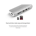Orico Hub multifonctionnel USB3.0 Type-C en aluminium - Alimentation - 4K HDMI - 2 x USB3.0 Type-A - Lecteur de carte SD / TF - argent