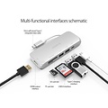 Orico Hub multifonctionnel USB3.0 Type-C en aluminium - Alimentation - 4K HDMI - 2 x USB3.0 Type-A - Lecteur de carte SD / TF - argent