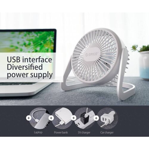 Orico Mini USB fan - rotates 360 degrees - 1.5W - <35dB -Incl. type-A to Micro B cable of 1M - White