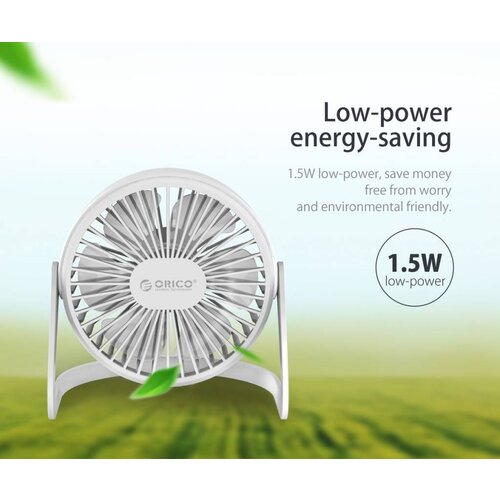 Orico Mini USB fan - rotates 360 degrees - 1.5W - <35dB -Incl. type-A to Micro B cable of 1M - White