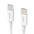 Orico Câble de charge solide de type C à type C - Charge rapide 3A - Longueur de câble: 1 mètre - Blanc