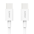 Orico Câble de charge solide de type C à type C - Charge rapide 3A - Longueur de câble: 1 mètre - Blanc