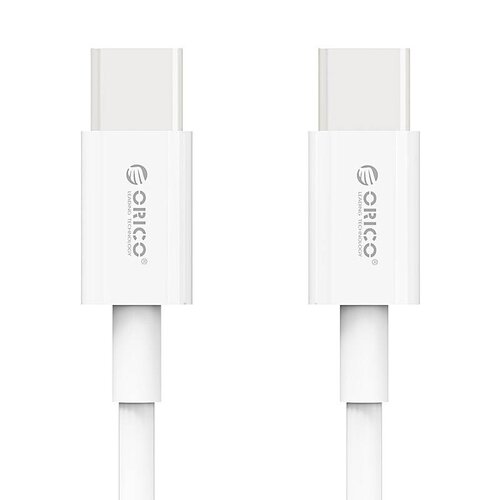 Orico Câble de charge solide de type C à type C - Charge rapide 3A - Longueur de câble: 1 mètre - Blanc