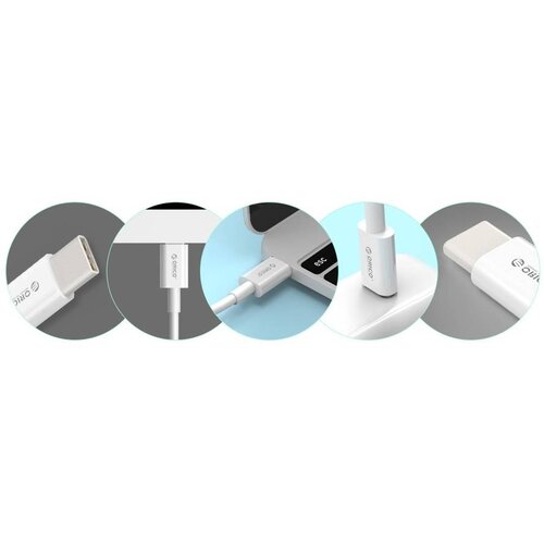 Orico Câble de charge solide de type C à type C - Charge rapide 3A - Longueur de câble: 1 mètre - Blanc