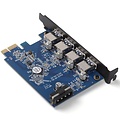 Orico PCI Express uitbreidingskaart – 4x USB 3.0 poorten – 5Gbps – Incl. Schroeven – Zwart