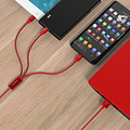 Orico Nylon braided 3-in-1 charging cable with Lightning, Micro B and Type-C interface - 3A - Gold plated connectors - Aluminum Alloy - Red