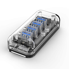 Transparenter Hub mit 4 USB3.0-Anschlüssen - 5 Gbit / s - Spezielle LED-Anzeige