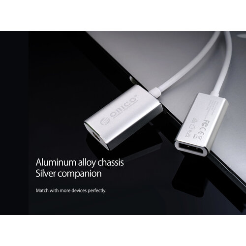 Orico Aluminium USB-C zu Mini DisplayPort Adapter - 4K Ultra HD bei 60Hz - für MacBook, Mi NoteBook Air, Huawei MateBook und Lenovo YOGA - Mac Style - 15CM Kabel - Silber