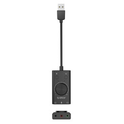 External sound card with volume control - stereo and audio - black
