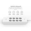 Orico power strip with eight sockets and five USB charging ports - Incl. on / off switch and over voltage protection - White