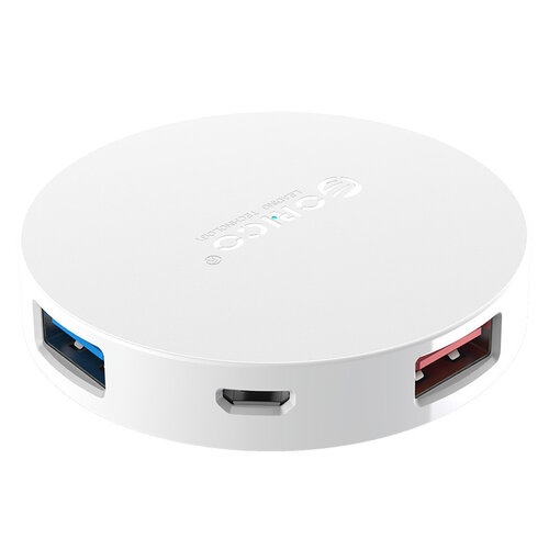 Orico Runder USB 3.0-Hub mit 4 USB 3.0-Anschlüssen - OTG-Funktion - Weiß