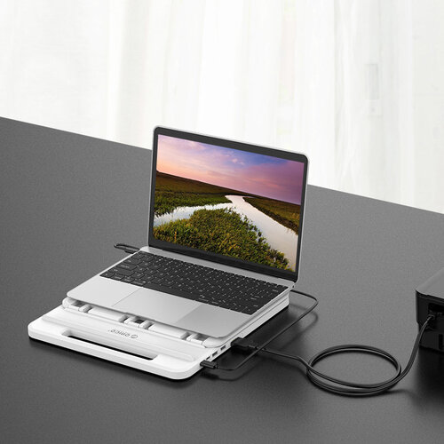 Orico Hub / laptopstand met USB 3.0 poorten, 4K HDMI en USB-C PD - Wit