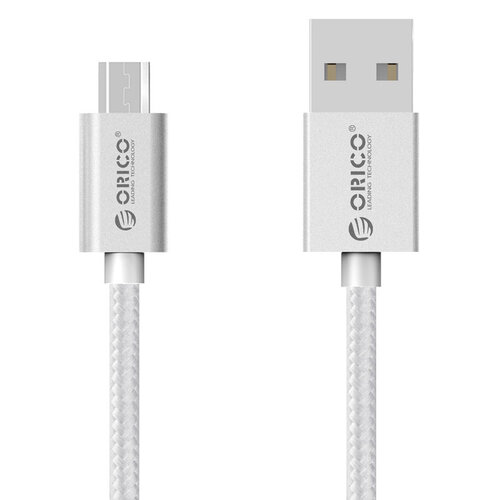 Câble de charge USB-A vers Micro USB - 2,4 A - 15 cm - Argent