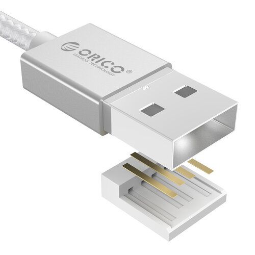 Câble de charge USB-A vers Micro USB - 2,4 A - 15 cm - Argent