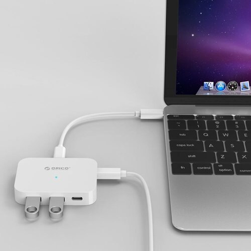 Orico USB3.0 type-C hub naar 2 x USB-A en 2x USB-C - Wit