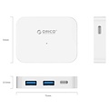 Orico USB3.0 type-C hub naar 2 x USB-A en 2x USB-C - Wit
