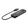 Orico Hub USB 2.0 avec 4 ports USB A - extra mince - noir