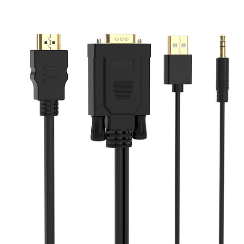 Orico Orico VGA-zu-HDMI-Kabel mit Audio-Unterstützung - 1920 x 1080 bei 60 Hz - 2 MB