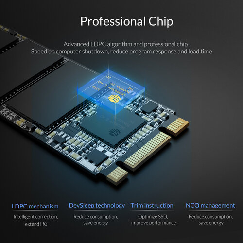 Orico M.2 internal SSD 2280 - 1TB - Troodon series - 3D NAND flash - Black