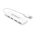 Orico USB 2.0 Hub met 4 USB A poorten - extra dun - wit