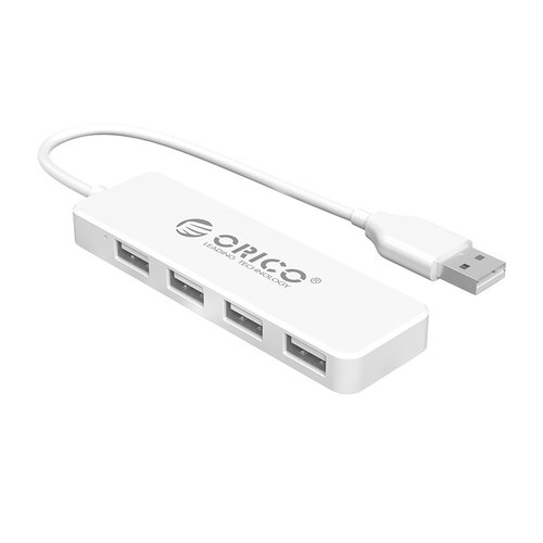 Orico USB 2.0 Hub met 4 USB A poorten - extra dun - wit