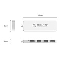 Orico USB 2.0 Hub met 4 USB A poorten - extra dun - wit