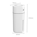 Humidifier suitable for in the car - dual mode - LED lighting - white