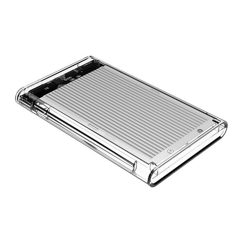 2.5 inch harde schijf behuizing - transparant/aluminium - zilver