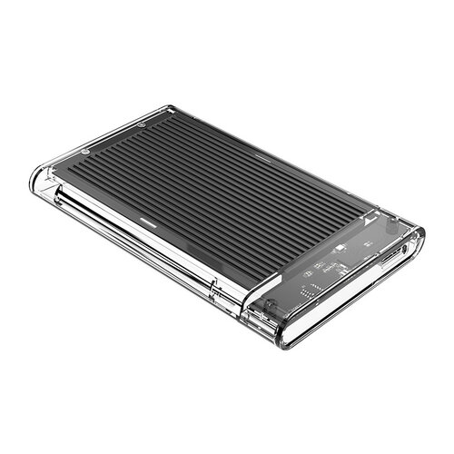 2.5 inch hard disk enclosure - transparent / aluminum - black