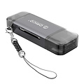 6-in-1 kaartlezer - USB 3.0 - USB-C / Micro-USB / USB - Grijs