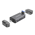 6-in-1-Kartenleser - USB 3.0 - USB-C / Micro-USB / USB - Grau