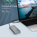 Thunderbolt™ 3 NVME M.2 SSD behuizing - 40Gbps - USB-C - Sky Grey