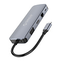 11-in-1-USB-C-Hub - 4x USB 3.0, Audio, VGA, HDMI, LAN, USB-C und TF / SD - Sky Grey