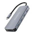 11-in-1-USB-C-Hub - 4x USB 3.0, Audio, VGA, HDMI, LAN, USB-C und TF / SD - Sky Grey