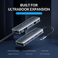 11-in-1-USB-C-Hub - 4x USB 3.0, Audio, VGA, HDMI, LAN, USB-C und TF / SD - Sky Grey