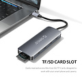 11-in-1-USB-C-Hub - 4x USB 3.0, Audio, VGA, HDMI, LAN, USB-C und TF / SD - Sky Grey