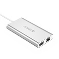 Aluminium 8-in-1 USB-C hub - USB-C, HDMI, USB 3.0, RJ45, SD kaartlezer, Audio en VGA - Zilver