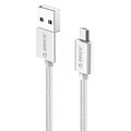 Micro-USB charging and data cable for smartphone and tablet - 3A - silver - 1M