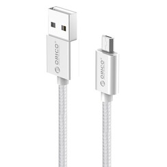Micro-USB laad- en datakabel - 3A - zilver - 1M