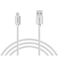 Micro-USB charging and data cable for smartphone and tablet - 3A - silver - 1M