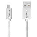 Micro-USB charging and data cable for smartphone and tablet - 3A - silver - 1M