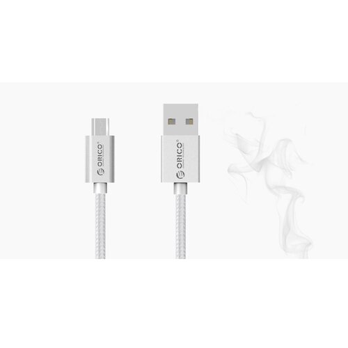 Micro-USB charging and data cable for smartphone and tablet - 3A - silver - 1M