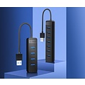 USB 3.0 hub met 7 USB-A poorten - extra USB-C stroomtoevoer - zwart