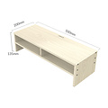 Support de moniteur avec deux compartiments de rangement - 50x20cm