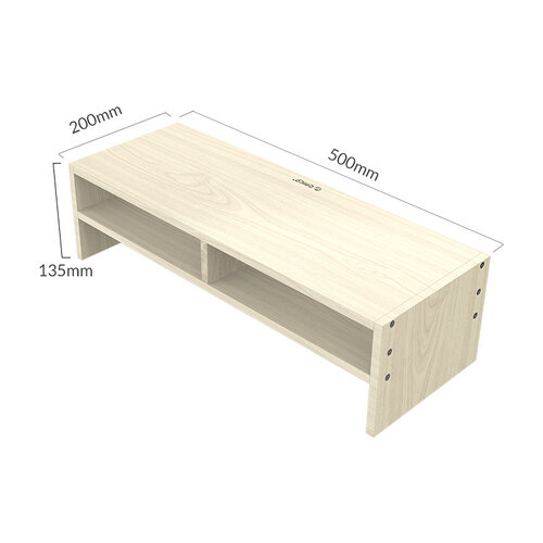 Support de moniteur avec deux compartiments de rangement - 50x20cm