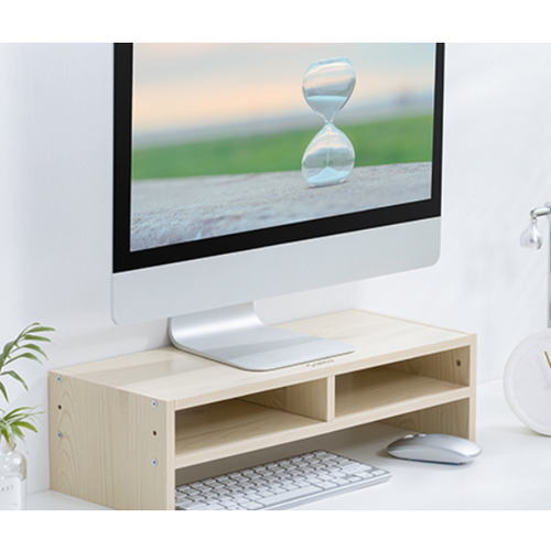 Support de moniteur avec deux compartiments de rangement - 50x20cm