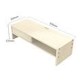 Monitor stand with drawer and storage compartment - 50x20cm